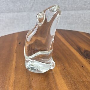 Vintage FM Ronneby Konstglas Sweden MCM‎ Art Clear Glass Frog Paperweight 4.5”